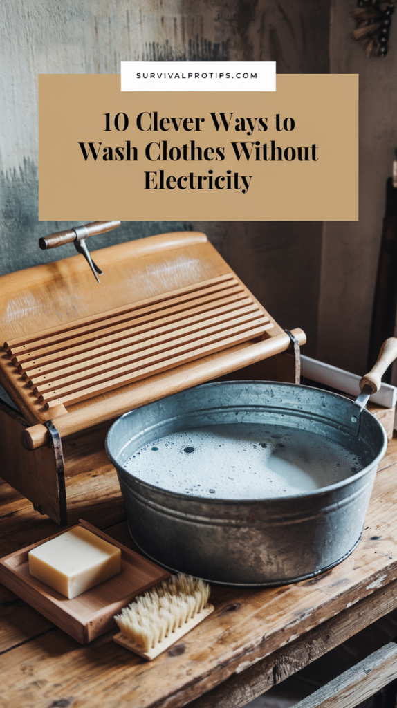 ways to wash clothes with no electricity