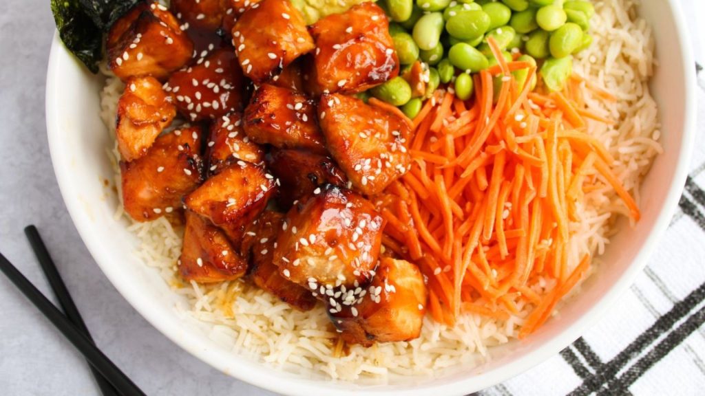 Gluten-Free Poke Bowl with Air Fryer Salmon
