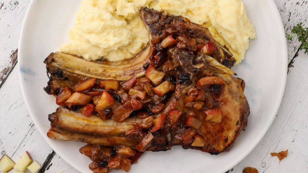 Honey-Glazed Pork Chops with Apple Chutney