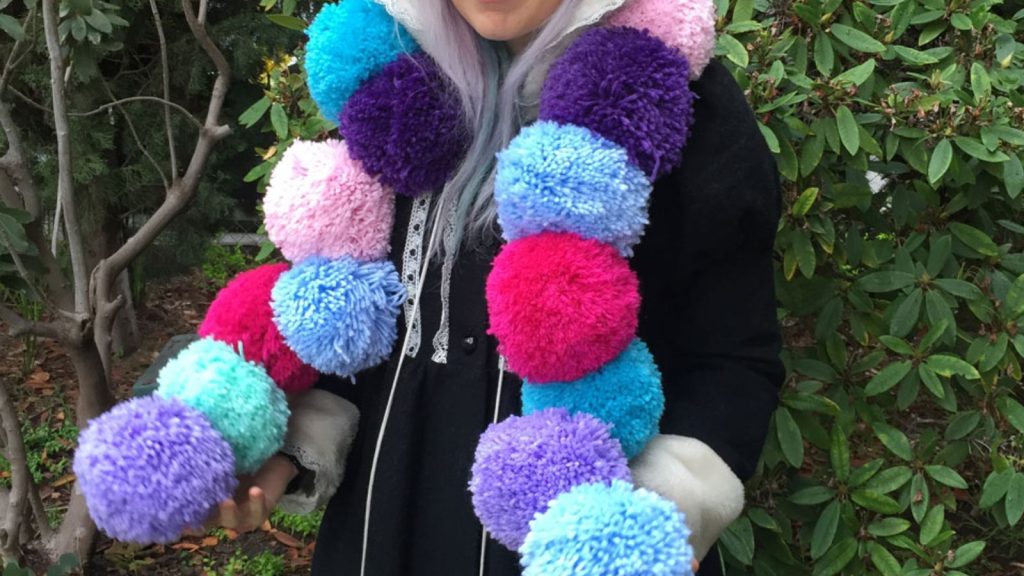 pom pom scarf