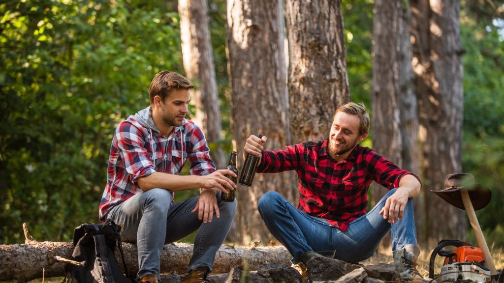 friends camping together